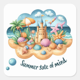 Adesivo Quadrado Vinhetas de Verão divertidas