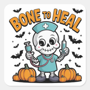 Adesivo Quadrado Vinhetas do Halloween - Designs festivos, divertid