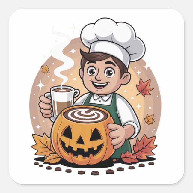 Adesivo Quadrado Vinhetas do Halloween - Designs festivos, divertid (Frente)