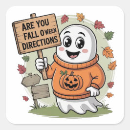 Adesivo Quadrado Vinhetas do Halloween - Designs festivos, divertid