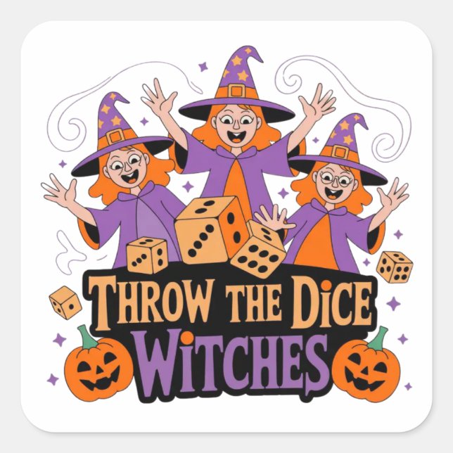 Adesivo Quadrado Vinhetas do Halloween - Designs festivos, divertid (Frente)