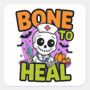 Adesivo Quadrado Vinhetas do Halloween - Designs festivos, divertid