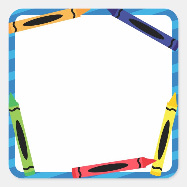 Adesivo Quadrado Vinhetas escolares com lápis (Frente)