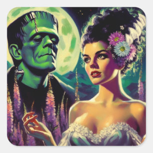 Adesivo Quadrado Vinhetas matrimônio à luz do sol