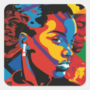 Adesivo Quadrado Vinhetas "Melanin Magic" de Pop
