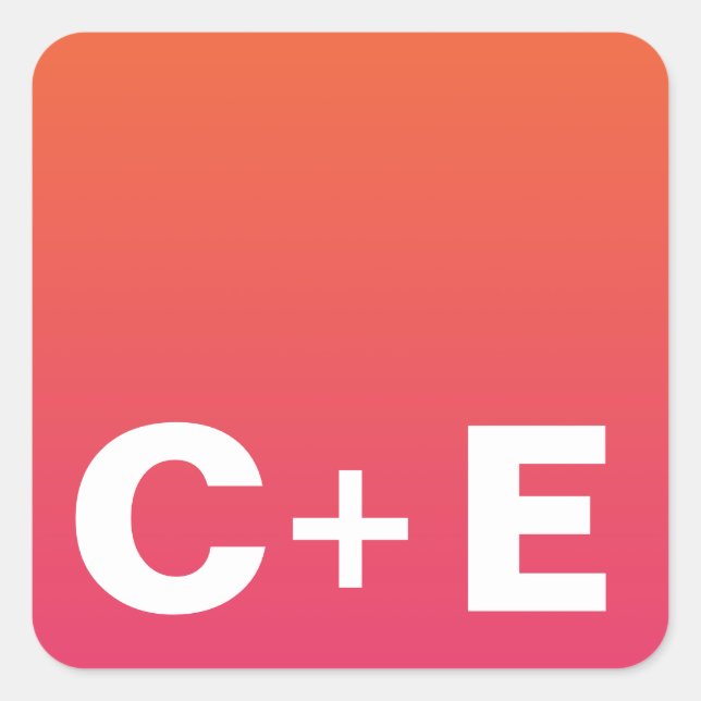 Adesivo Quadrado Vinhetas Monogramas (Frente)