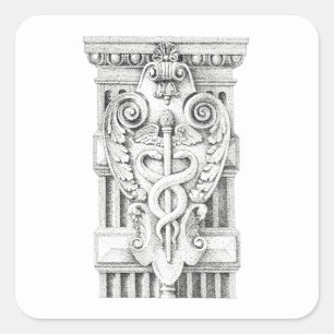 Adesivo Quadrado Vinhetas pequenas quadradas CADUCEUS
