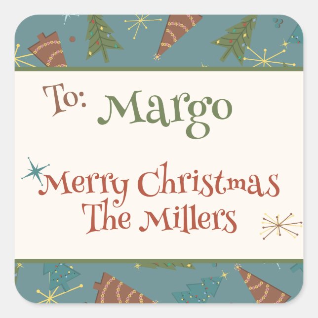 Adesivo Quadrado Vinhetas Personalizadas da Família de Presas de Na (Frente)