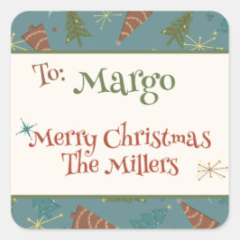 Adesivo Quadrado Vinhetas Personalizadas da Família de Presas de Na