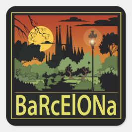 Adesivo Quadrado Vinhetas Quadradas de Barcelona, Brilhantes