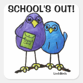 Adesivo Quadrado Vinhetas Quadradas de LimbBirds, Brilhantes