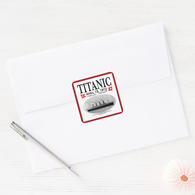 Adesivo Quadrado Vinhetas Quadradas de Navio Fantástico Titanic (bo (Envelope)