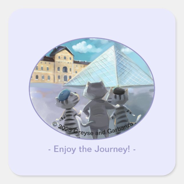 Adesivo Quadrado Vinhetas Quadradas do Louvre - Aproveite (Frente)