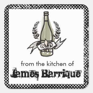 Adesivo Quadrado Vinho caseiro do vinhedo francês feito sob