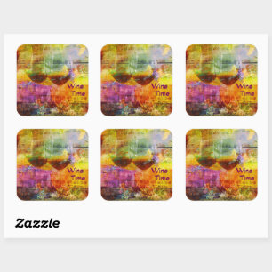 Adesivo Quadrado Vinho, Vinhetas Marmoreadas