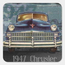 Vintage 1947 Chrysler Car Stickers Glossy