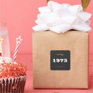 Adesivo Quadrado Vintage 1973, edição limitada, 50.o aniversário