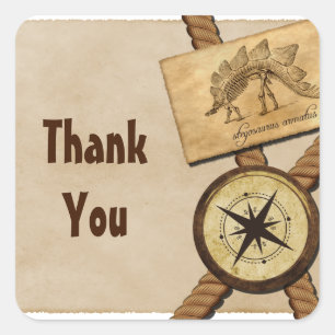 Adesivo Quadrado Vintage Adventure - Obrigado, Stickers