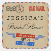 Vintage Airmail Chá de panela Favor