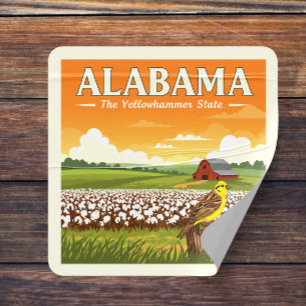 Adesivo Quadrado Vintage Alabama