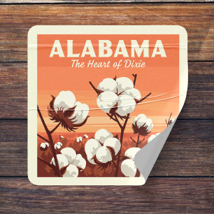 Adesivo Quadrado Vintage Alabama