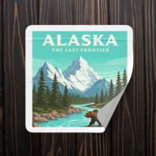 Adesivo Quadrado Vintage Alaska