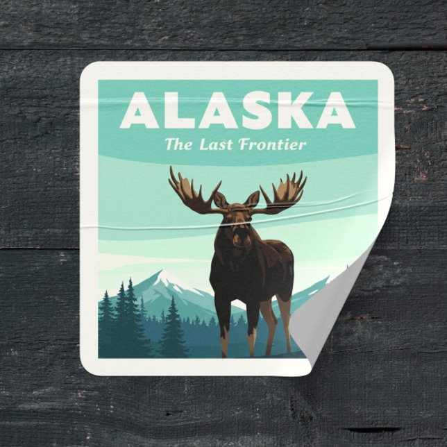 Adesivo Quadrado Vintage Alaska (Criador carregado)