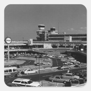 Adesivo Quadrado Vintage Alemanha Berlim o aeroporto 1970 de Tegel