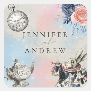 Adesivo Quadrado Vintage Alice no País das Maravilhas