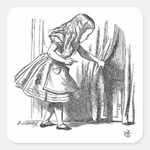Adesivo Quadrado Vintage Alice no país das maravilhas que procura 