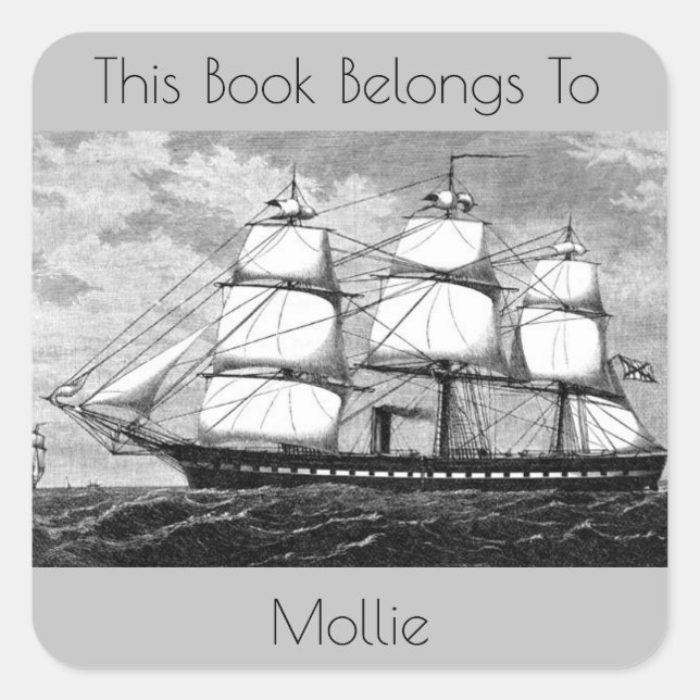 Adesivo Quadrado Vintage, Almirante Geral da Navegação (Frente)