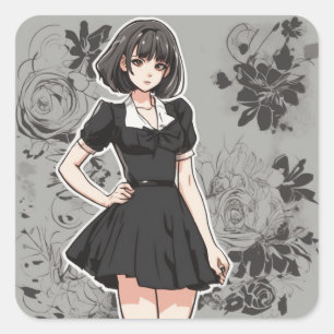Adesivo Quadrado Vintage Anime LBD Sticker - Beleza do Eterno