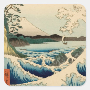 Adesivo Quadrado Vintage Art Sea of Satta Hiroshige