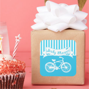 Adesivo Quadrado Vintage Baby Boy Bicycle Chá Stick