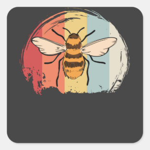 Adesivo Quadrado Vintage Bee