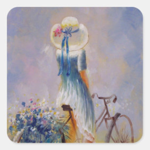 Adesivo Quadrado Vintage Bicycle Square Sticker