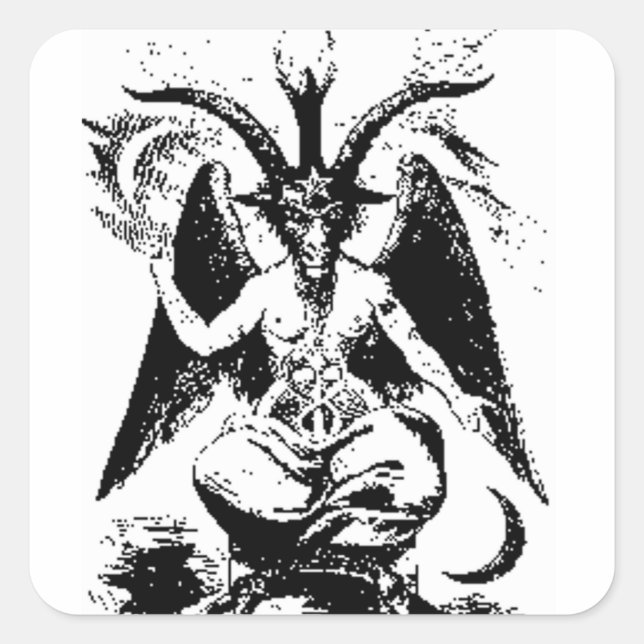 Adesivo Quadrado Vintage Black Baphomet (Frente)