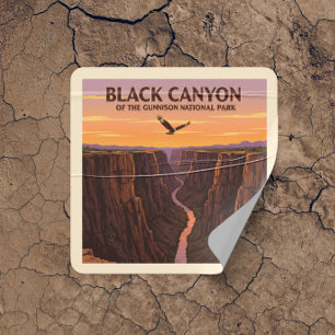 Adesivo Quadrado Vintage Black Canyon do Parque Nacional de Gunniso