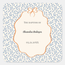 Vintage Blue Deixa Laranja Foto Floral Baptismo La