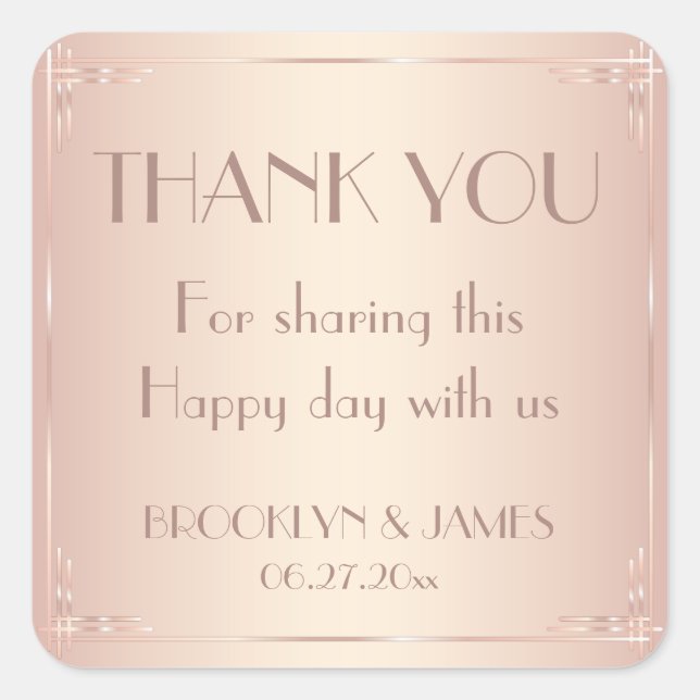 Adesivo Quadrado Vintage Blush Wedkers (Frente)