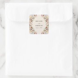 Adesivo Quadrado Vintage Boho Flor Silvestre
