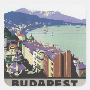 Adesivo Quadrado Vintage Budapest Hungria