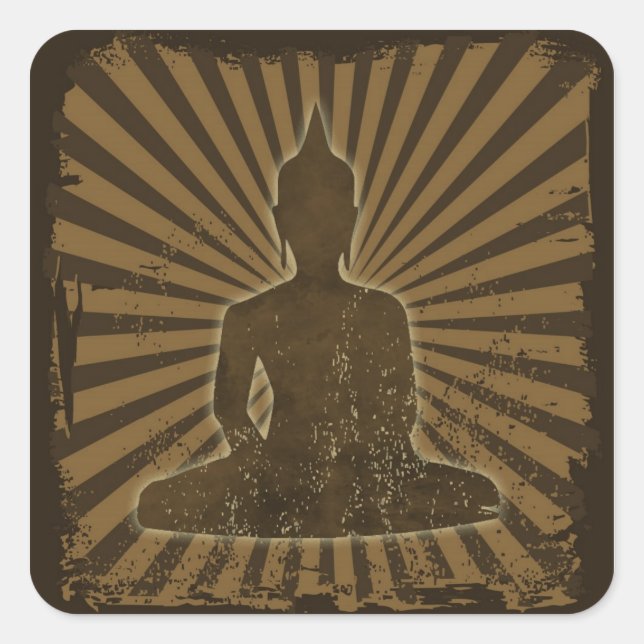 Adesivo Quadrado vintage Buddha (Frente)