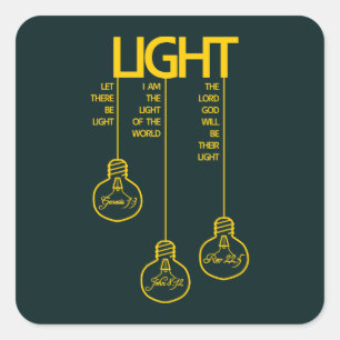 Adesivo Quadrado Vintage Bulbs - Luz bíblica