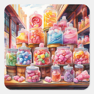 Adesivo Quadrado Vintage Candy Compra Taffy