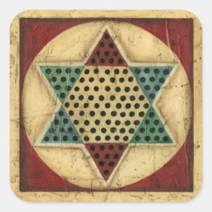 Adesivo Quadrado Vintage Chinese Checkerboard por Ethan Harper