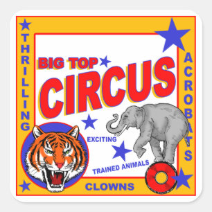 Adesivo Quadrado Vintage Circus Poster