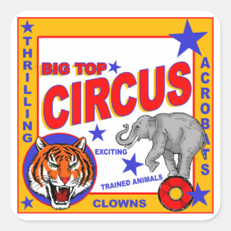 Adesivo Quadrado Vintage Circus Poster