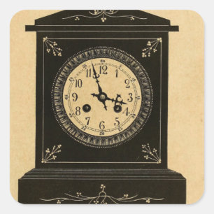 Adesivo Quadrado Vintage Clock Advertisement