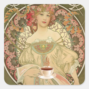 Adesivo Quadrado Vintage Coffee Poster